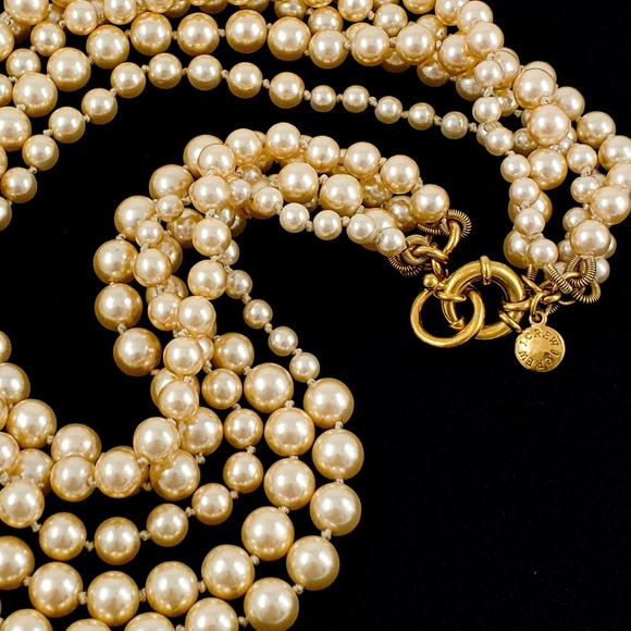 J. Crew Twisted Hammock Pearl Necklace Champagne - Picture 5 of 8